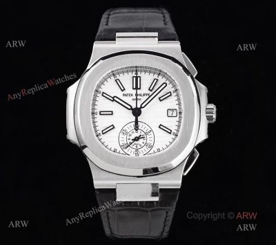 3K Factory V2 Patek Philippe Nautilus 5980 Leather Watch With White Dial 